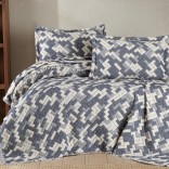 Комплект покривало 240/260 с калъфки МУСЕЛИН - РОДИЯ синьо